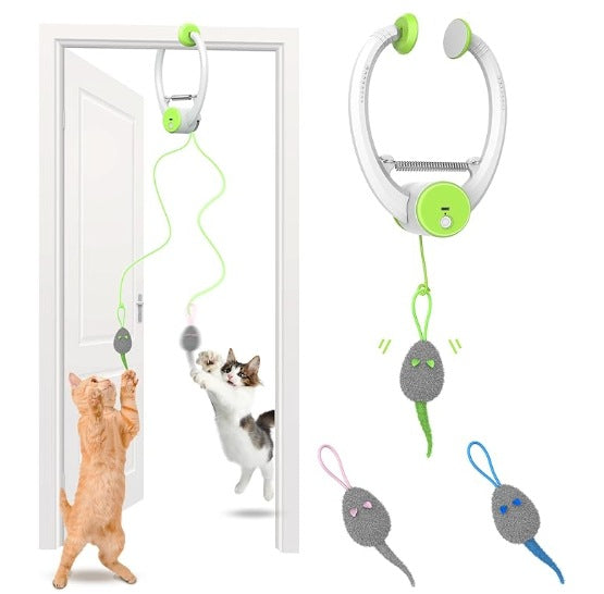 Colorful Beating Mouse Electric Door Holder Hanging Automatic Interactive Toy Pets Fashion
