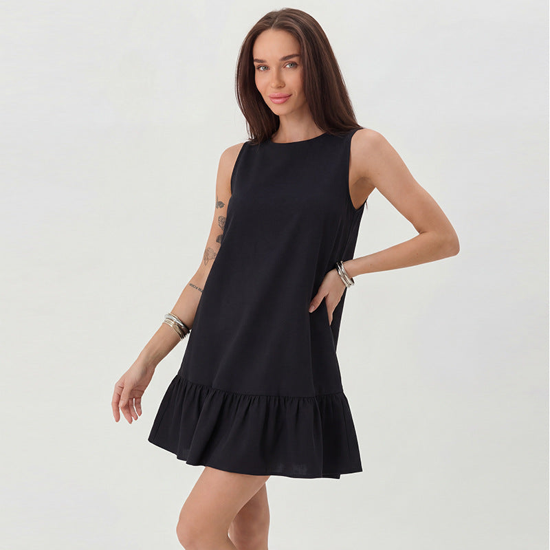 Fashionable Sleeveless Dress 2026 Summer A-Line Skirt NorixaFashion.com