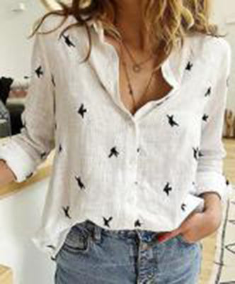Lapel Long Sleeve Shirt Fashion Solid Color Button Top Women's Clothing NorixaFashion.com