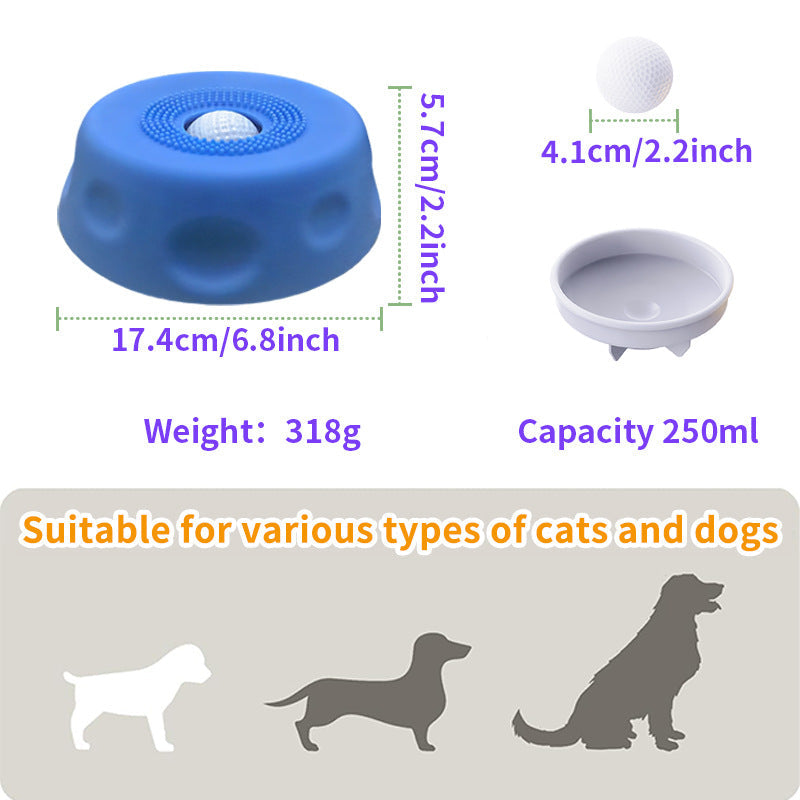 Dog Lick Bowl With Ball,Lick Ball Bowl For Dogs,Dog Licking Bowl With Rolling Ball,Slow Feeder Ball Bowl To Slow Pet Eating,Rolling Ball Dog Bowl Give Pet More Time To Enjoy Eating Pets Fashion