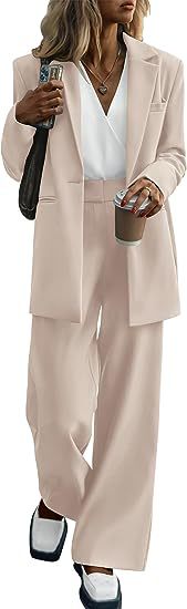 Women's Fashion Casual Solid Color Coat Trousers Suit LadyShow.Store