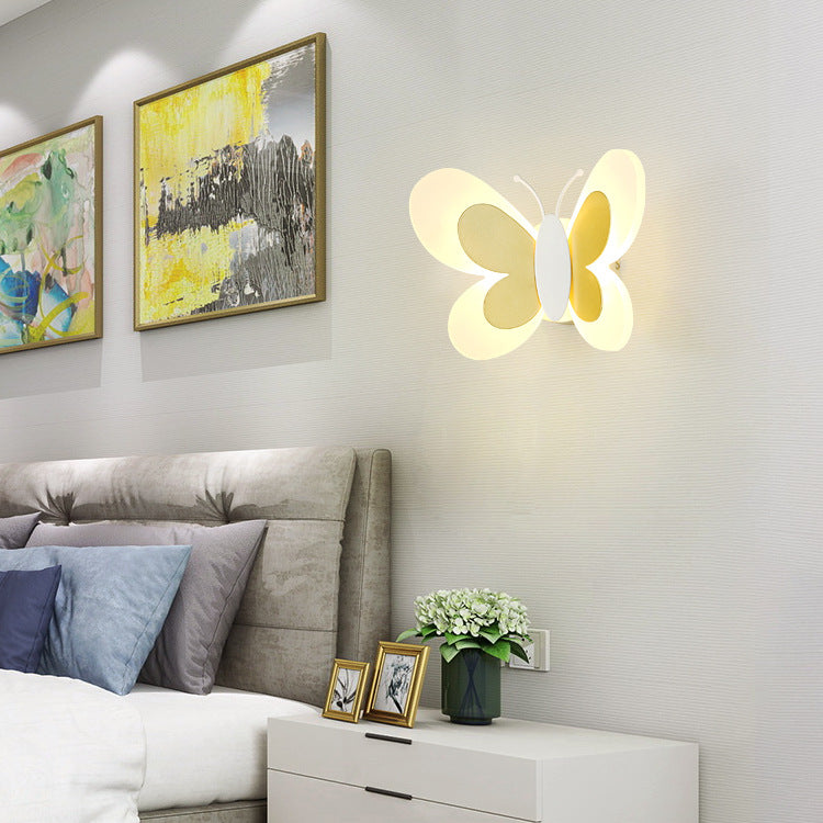 Butterfly Lamp Creative Cartoon Children Bedroom Wall Lamp PearlNestDecor.com