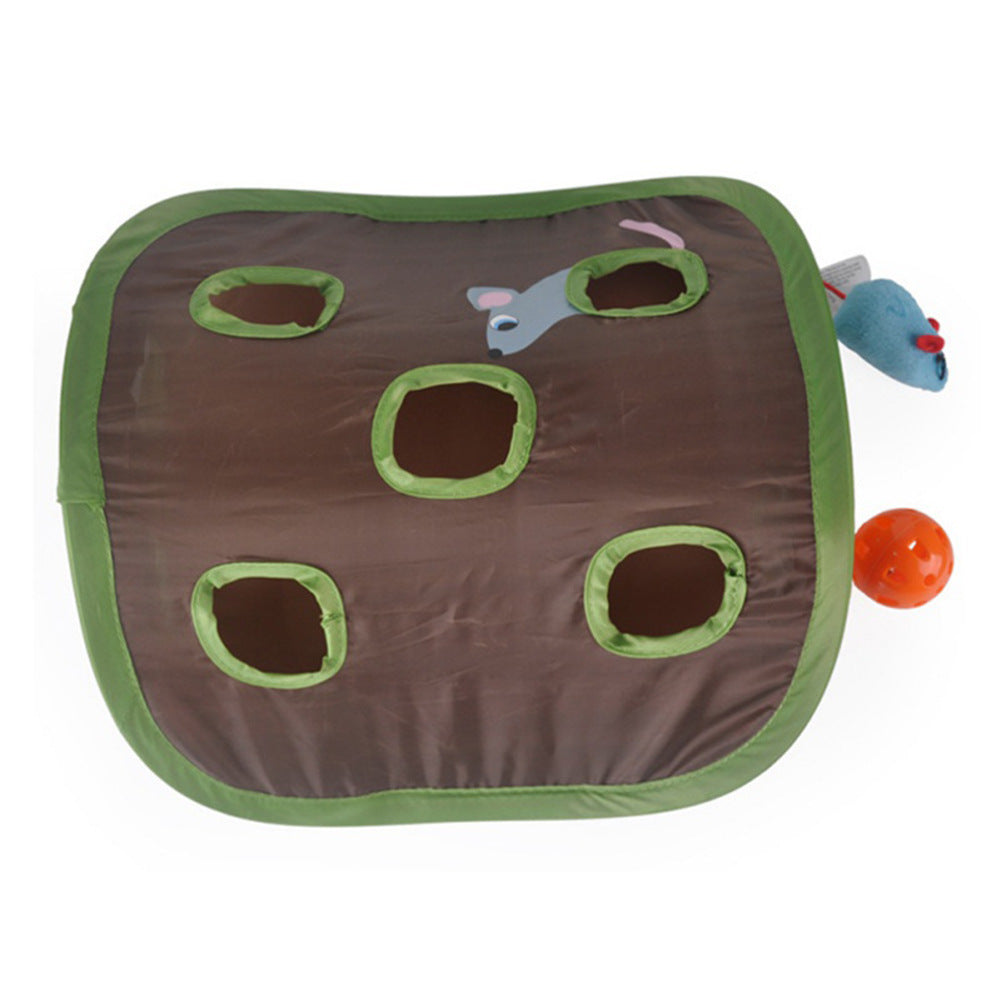 Cute Pet Cat Interactive Hide Seek Game 9 Holes Tunnel Mouse Hunt Intelligence Toy Pet Hidden Hole Kitten Foldable Toys Pets Fashion