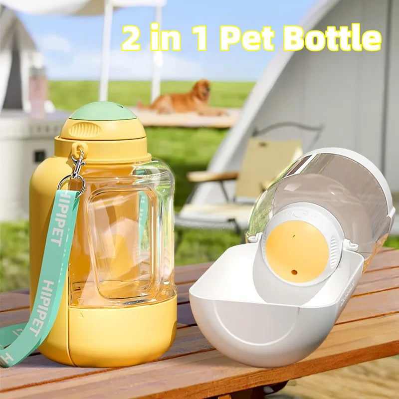 2 In 1 Dog Large Capacity Pets Out Drinking Pot Cat Water Dispenser Portable Water Cup Water And Food Integrated Bowl Pet Products Pets Fashion