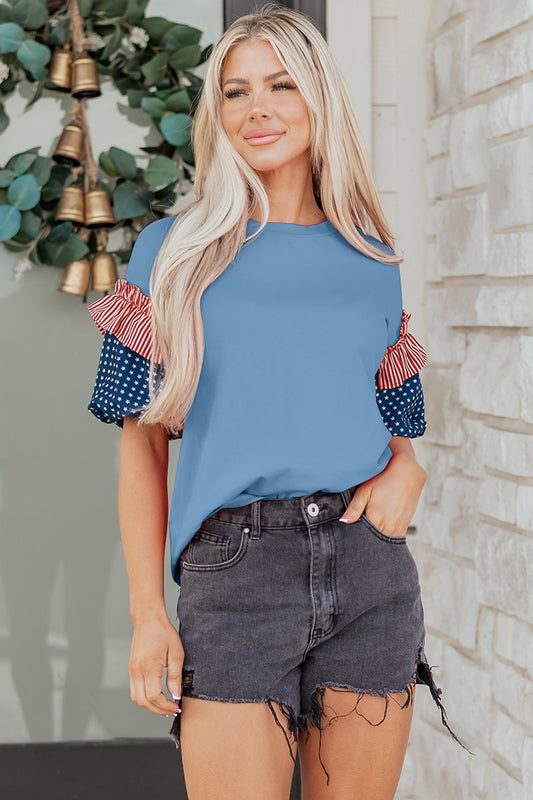 Henley Short Puff Sleeve Top LuxuryLifeWay Online Store