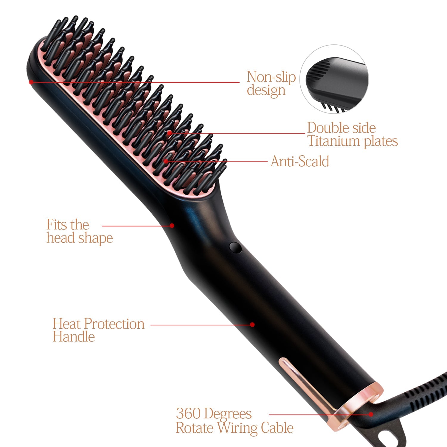 Straightening Brush and Beard Comb Set LadyShow.Store