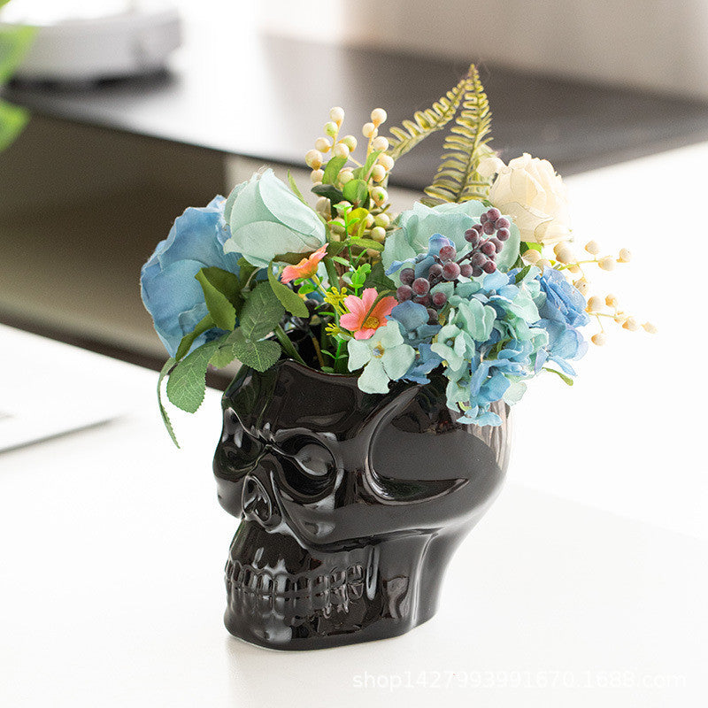 Ceramic Flower Pot Cartoon Character Skull