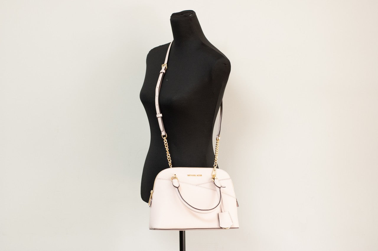 Michael Kors Jet Set Travel Medium Powder Blush Leather Dome X Cross Satchel Bag LadyShow.Store