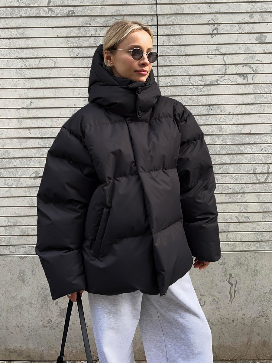 Fashion Coat With Removable Hood Cotton Jacket Winter Warm Windproof Loose Cotton Jacket Loose Parka Outerwear Clothing CJD