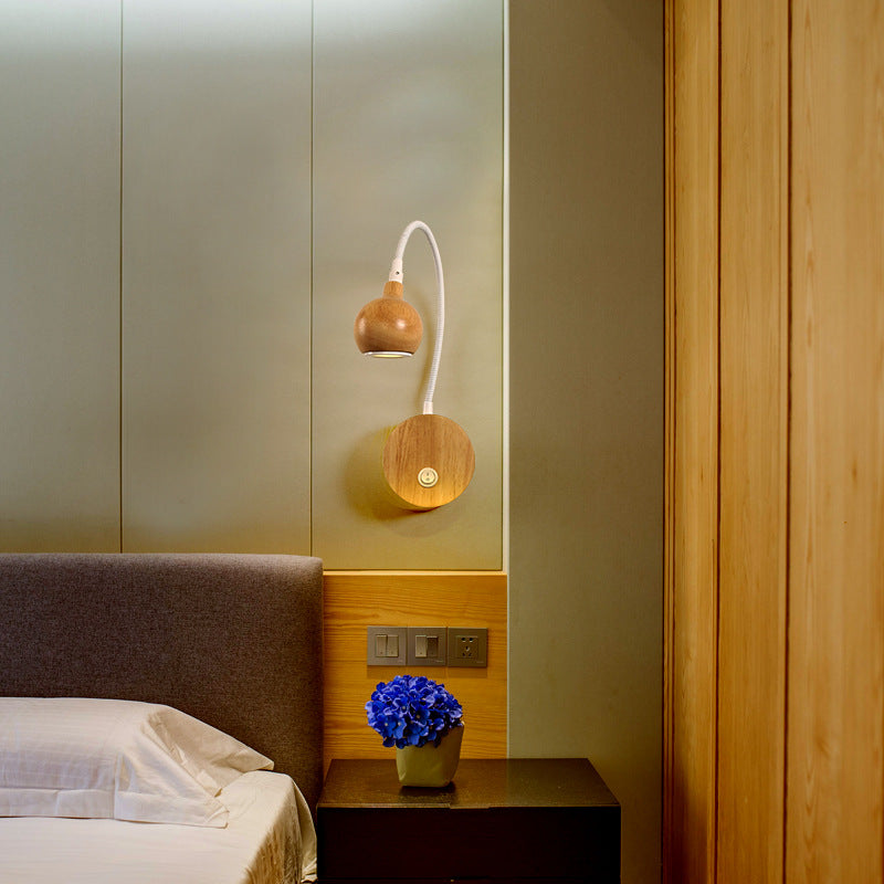 Creative Nordic Bedroom Bedside Wall Lamp Simple Modern PearlNestDecor.com