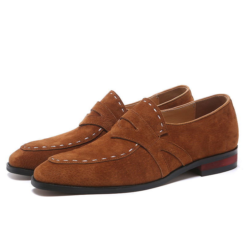 Pointed Toe Frosted Leather Shoes Best YouTube Store