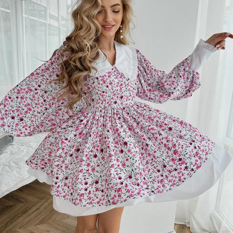 Printed Elegant Short Dress For Women NorixaFashion.com