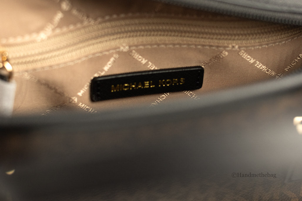 Michael Kors XS Brown Black Carryall Tote Convertible Bag LadyShow.Store