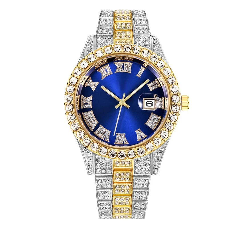 Steel Band Quartz Watch Full Diamond With Calendar CJD2