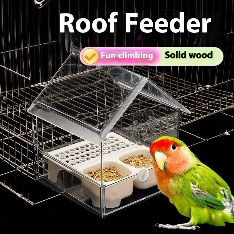 Peony Parrot Feeder Villa Transparent Pets Fashion