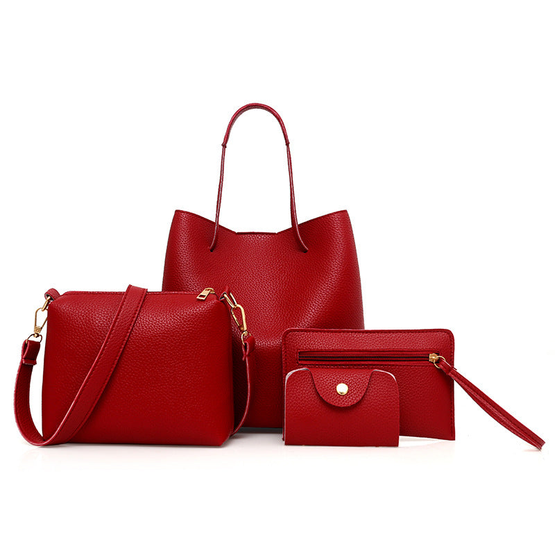 Fashionable Solid Color Mother-Daughter Bag Set (4 Pieces) Pi-Mart