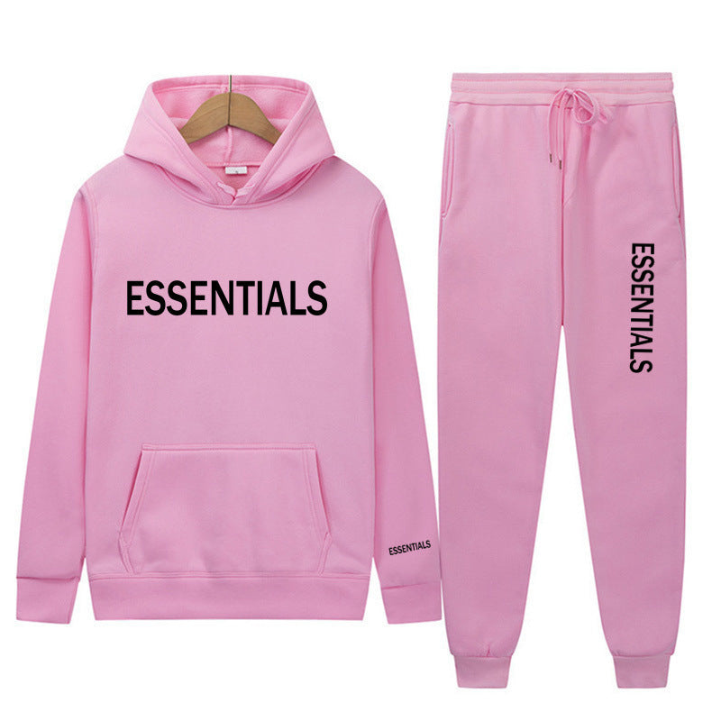 Essentials Sweatshirt Suit Men's and Women's Sweatshirt and Pant 2-Piece Set Hip-Hop Hoodie Suit by Pi-Mart