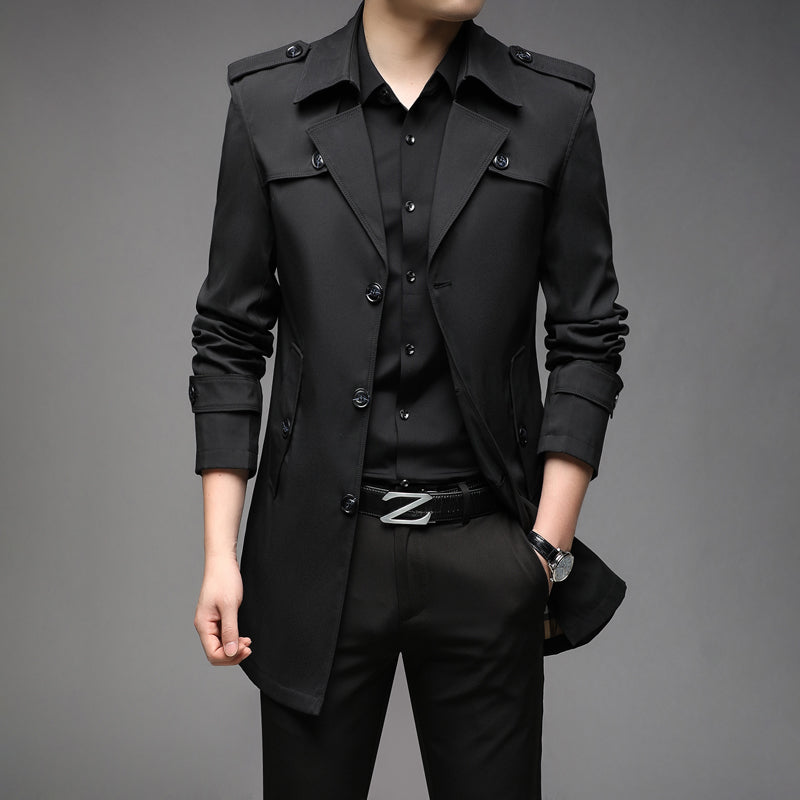Men's Mid-Length Casual Windbreaker Jacket (Spring/Autumn) Pi-Mart