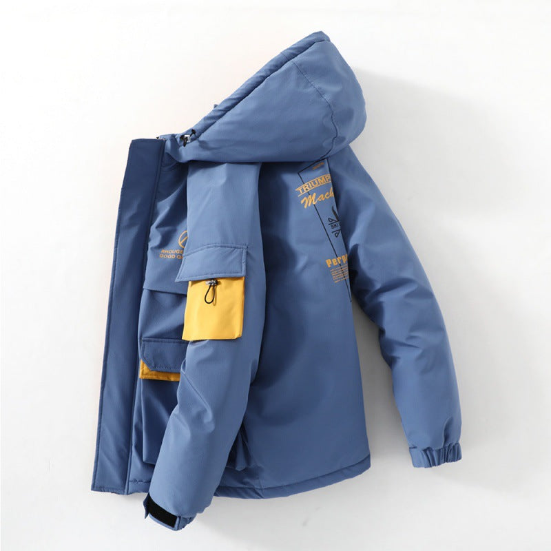 Fashion Print Hooded Cotton Jacket for Men Winter Wear Pi-Mart