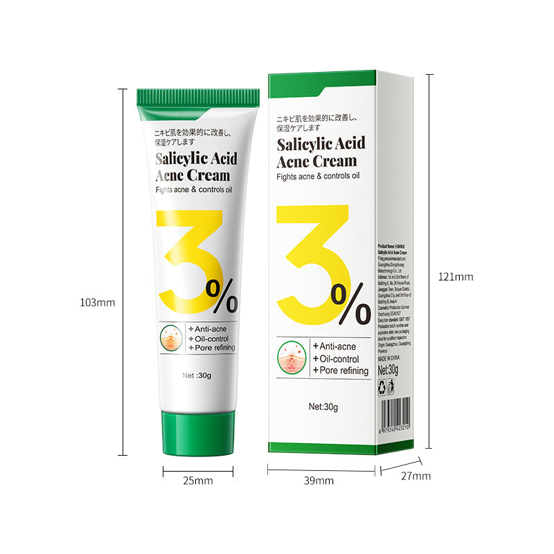 HUNMUI Salicylic Acid Acne Cream 30g Tri Light Beauty
