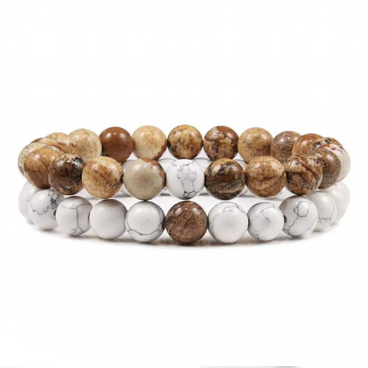 Natural Volcanic Stone White Pine Red Pine Tiger Eye Beaded Set Best YouTube Store