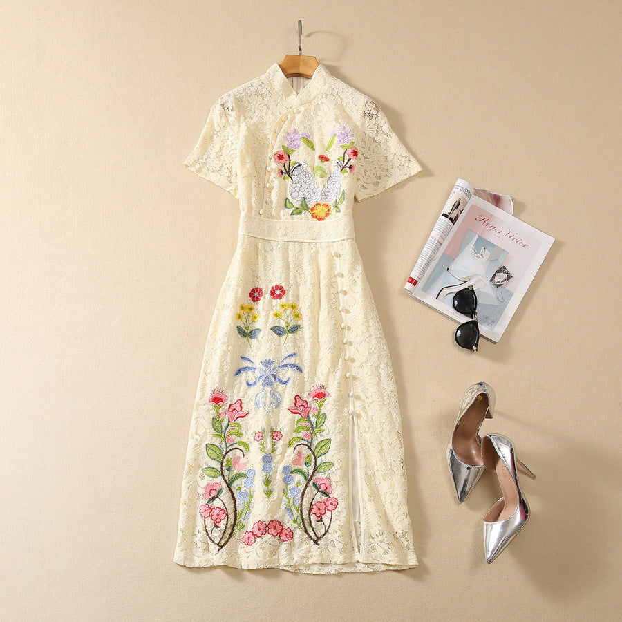 Fashion Embroidery Lace Dress Women NorixaFashion.com