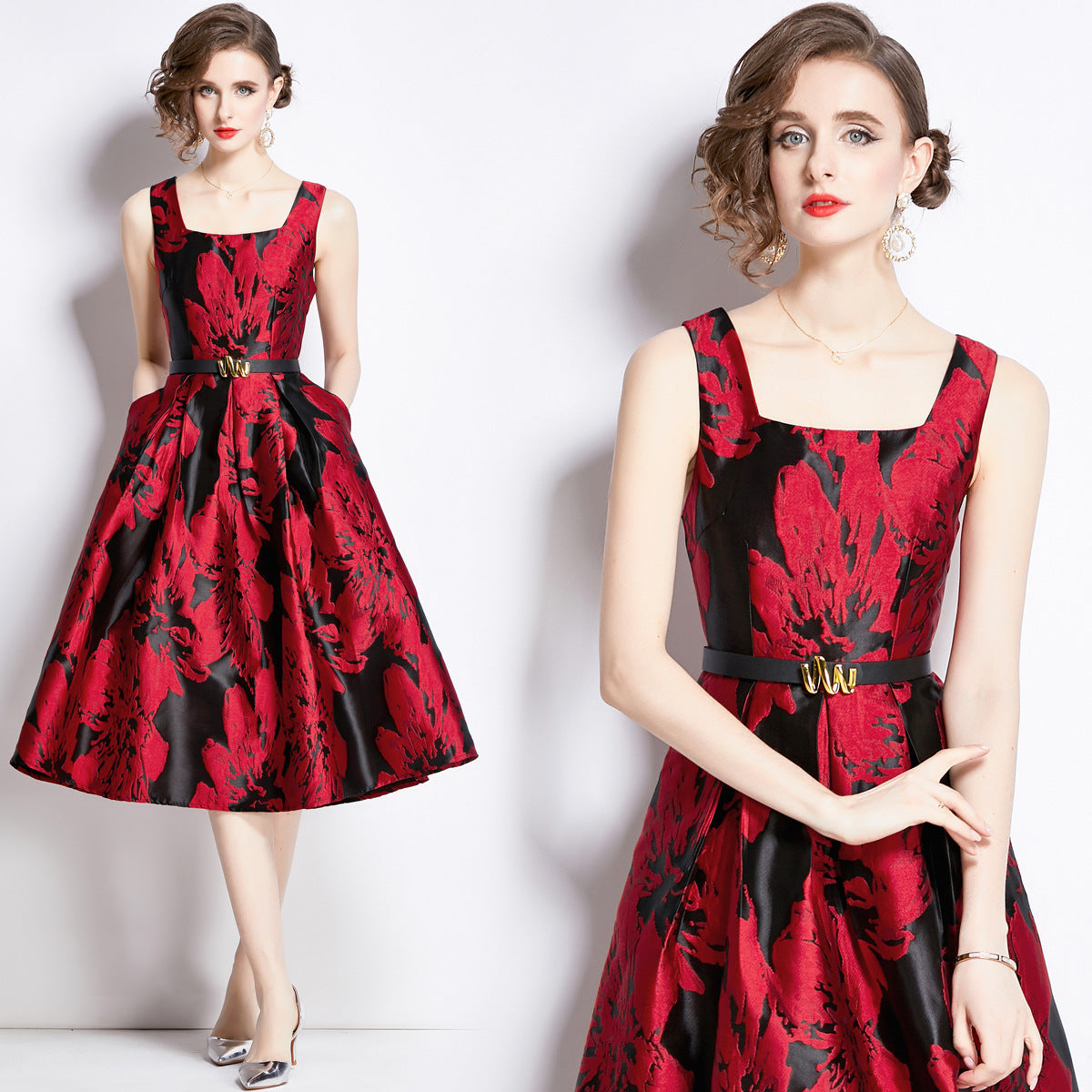 Three-dimensional Jacquard Dress Women NorixaFashion.com