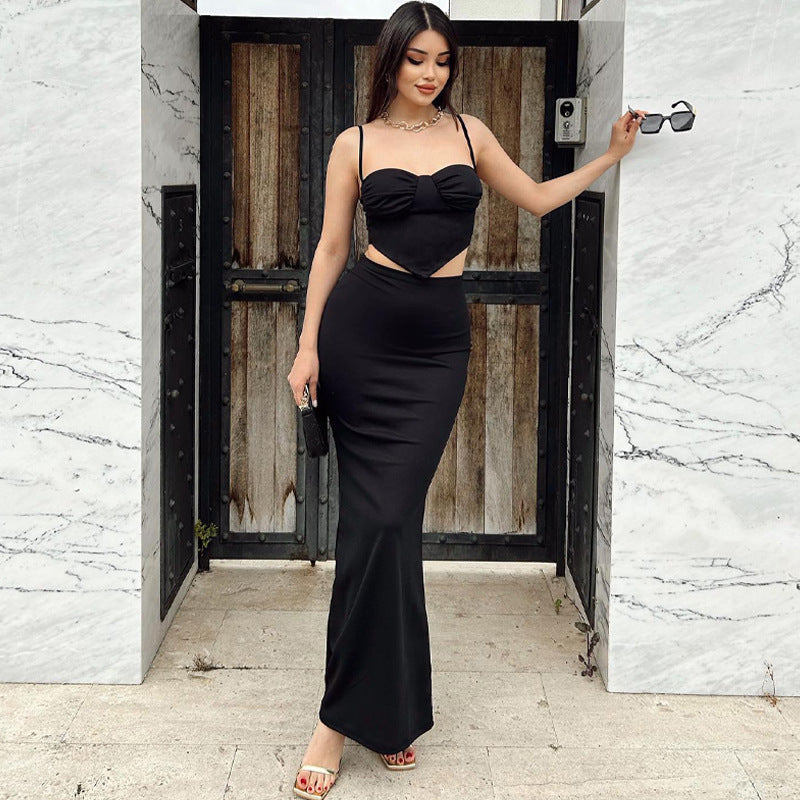 Women's Clothing Spaghetti Straps Chest Wrap Fashion Hip Suit LadyShow.Store