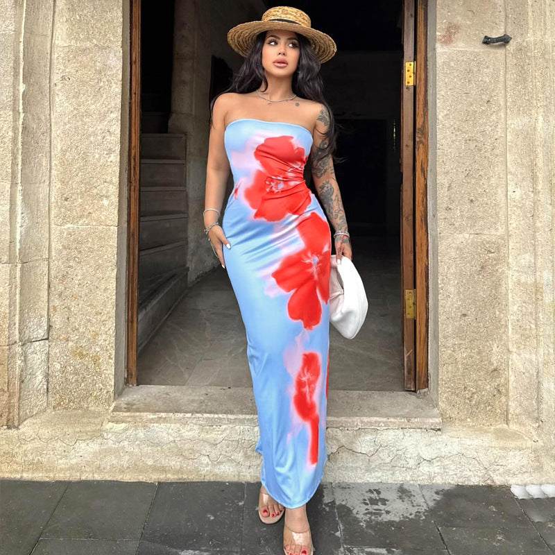 Slim Slit Tube Dress NorixaFashion.com