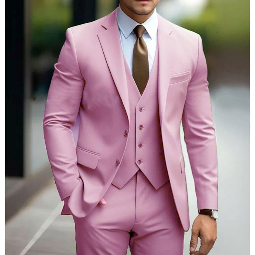Business Casual Men's Three-piece Suit For Bridegroom Men's Wedding LadyShow.Store