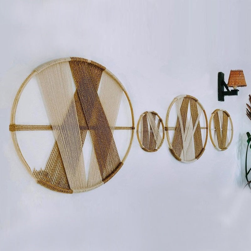 Modern Cotton Linen Woven Round Wall Decor Tapestry PearlNestDecor.com