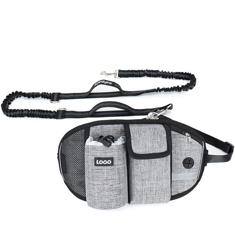 Dog Training Leash Waist Bag Hands-Free Outdoor Pet Running Walking Leash Portable Dog Food Water Cup Storage Bags Pets Fashion