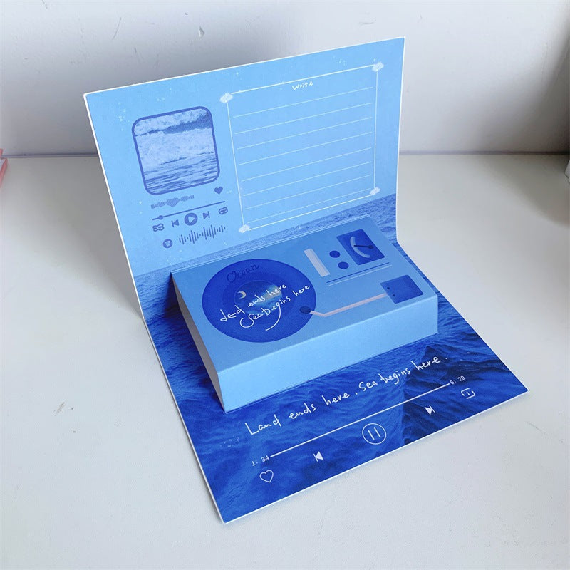 Phonograph Birthday Gift Creative Stereoscopic Greeting Cards CJD