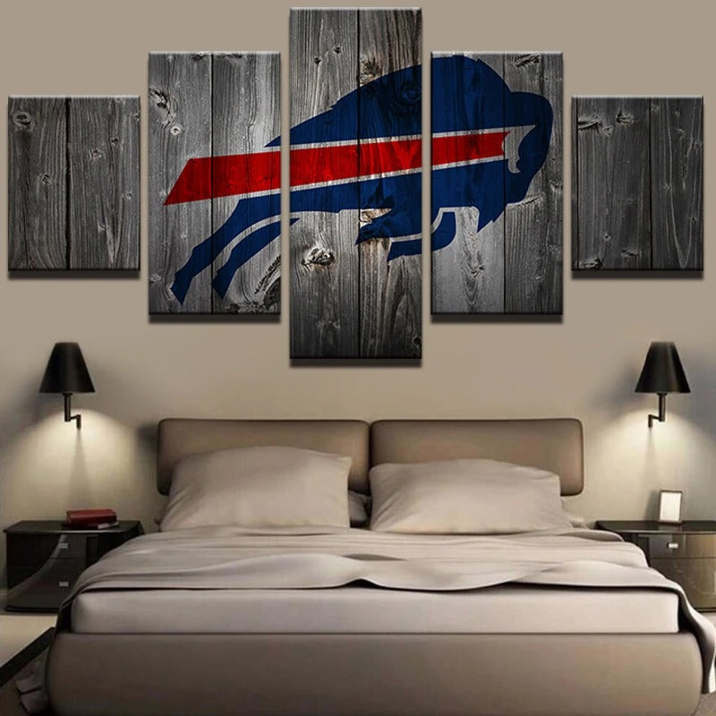 Buffalo Bills Barnwood Wall Art Decor Canvas Printing PearlNestDecor.com