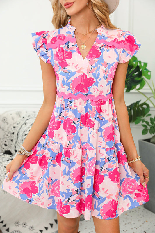 Abigail Ric Rac Flutter Sleeve Dress LuxuryLifeWay Online Store