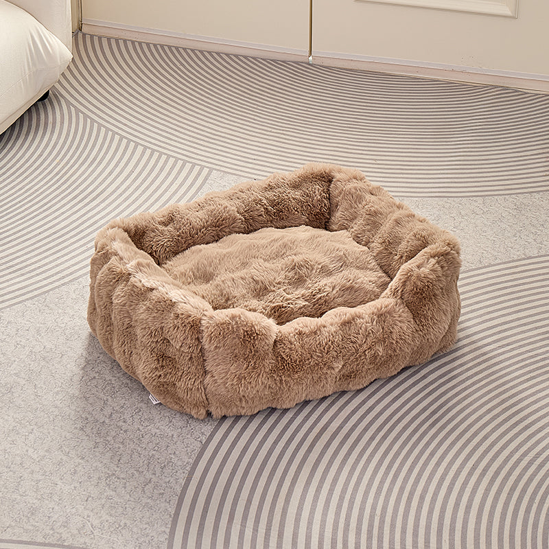 Bubble Plush Square Bed Pets Fashion