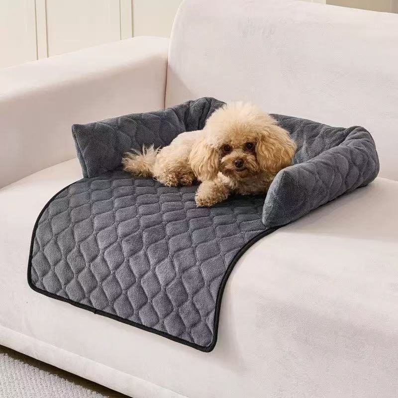 Sofa-style Calming Dog Bed, Durable Suede Pet Sofa Bed, Waterproof Sofa Cushion Pet Bed, Sofa Protection Pad Suitable For Small And Medium-sized Dogs And Cats. Pets Fashion