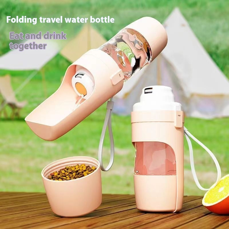 2 In 1 Travel Dog Water Bottle Pet Water Dispenser Feeder Drinking Feeder Dog Outing Water Feeder Pets Outdoor Portable Cup Pet Products Pets Fashion