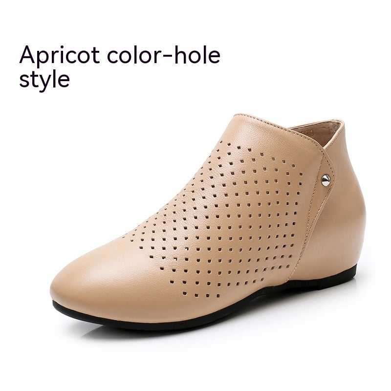 Genuine Leather Deep Mouth Flat Shoes Women LadyShow.Store