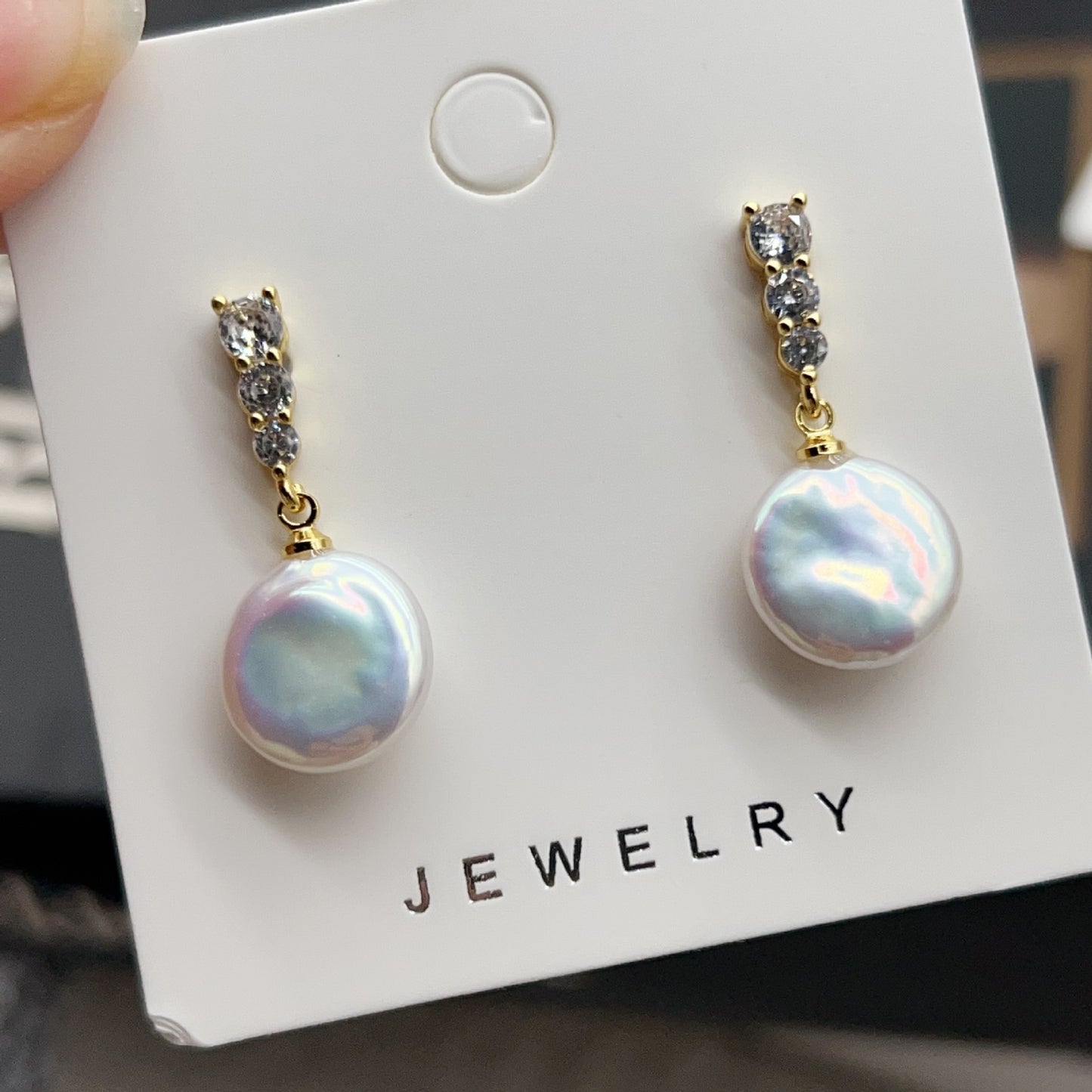 Classic Double Bead Baroque Stud Earrings