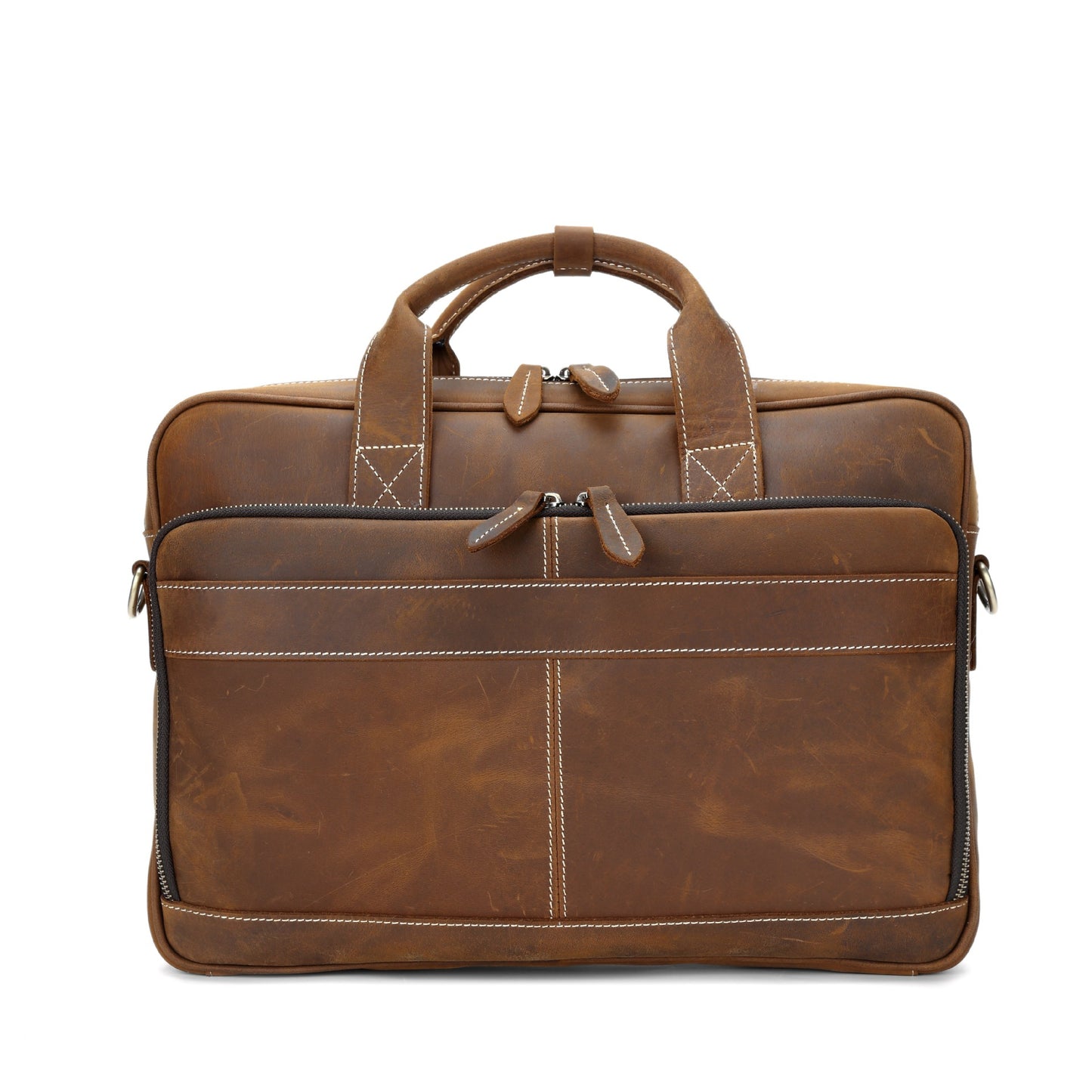 Horse Leather Men's Shoulder Bag Leather Laptop Men's Briefcase Portable CJD