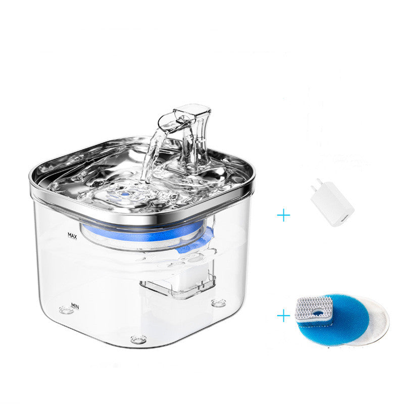 Pet Cat Dog Stainless Steel Automatic Circulation Water Dispenser Intelligent Fountain Pets Accessories Pets Fashion