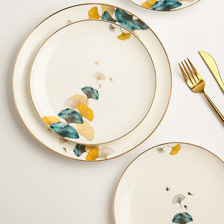Dinner Plates Ceramic Steak Plate Web Porcelain LadyShow.Store