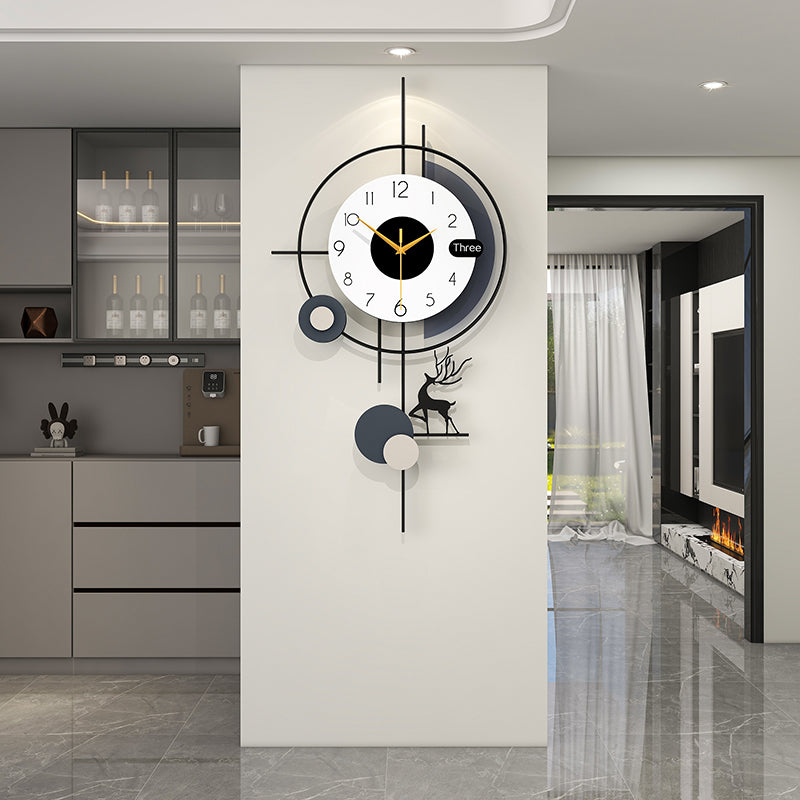 Modern Deer Wall Clock Nordic Geometric Living Room Decor PearlNestDecor.com