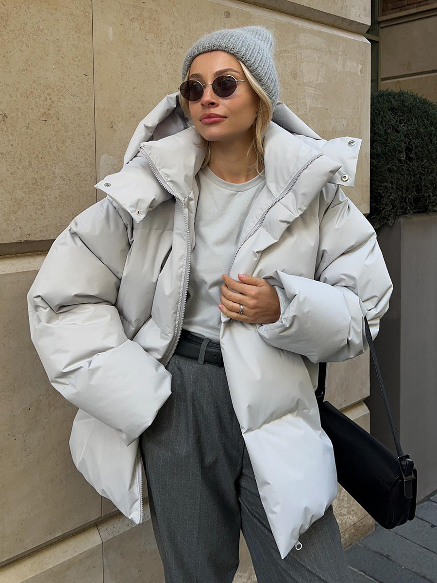 Fashion Coat With Removable Hood Cotton Jacket Winter Warm Windproof Loose Cotton Jacket Loose Parka Outerwear Clothing CJD