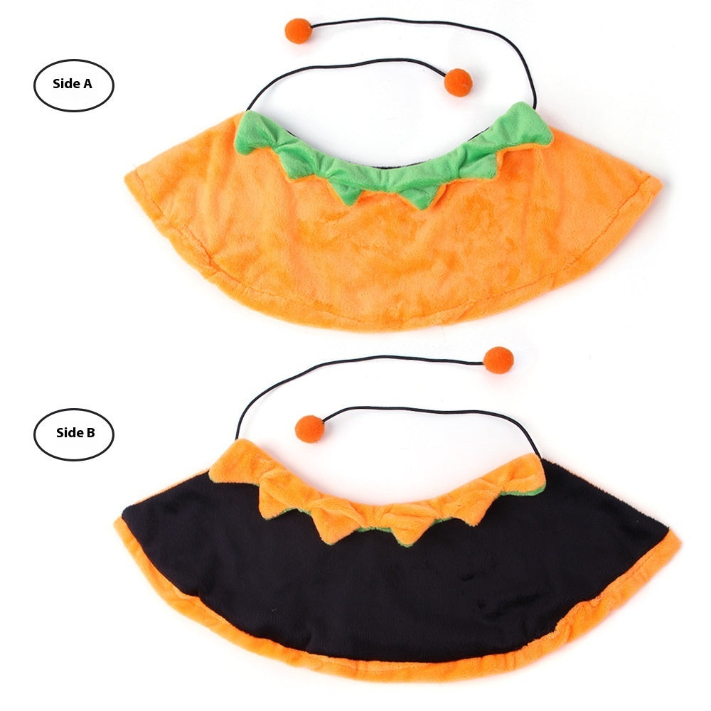 Halloween Pumpkin Double-sided Dog Cloak Cat Halloween Ornaments Pets Fashion