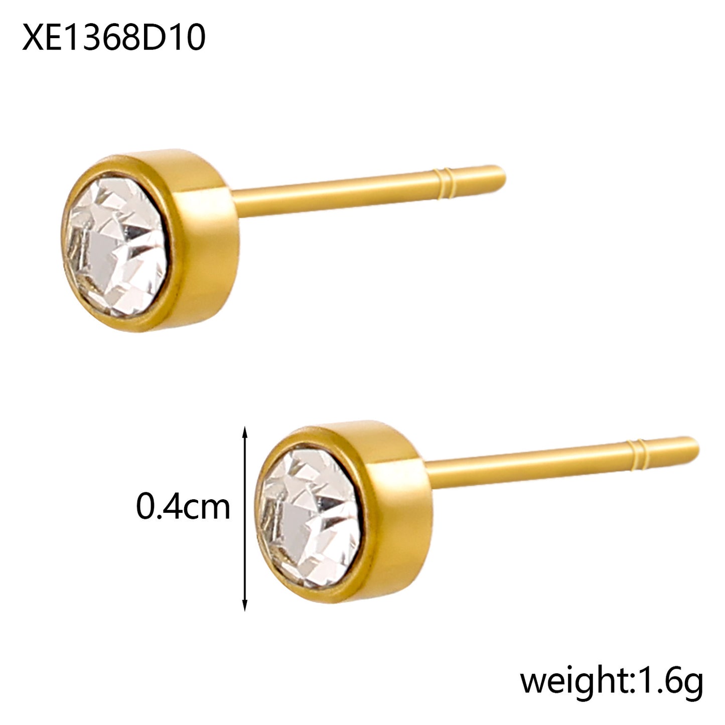 Stainless Steel Gold-plated Birthday Stone Constellation Diamond Bone Nail