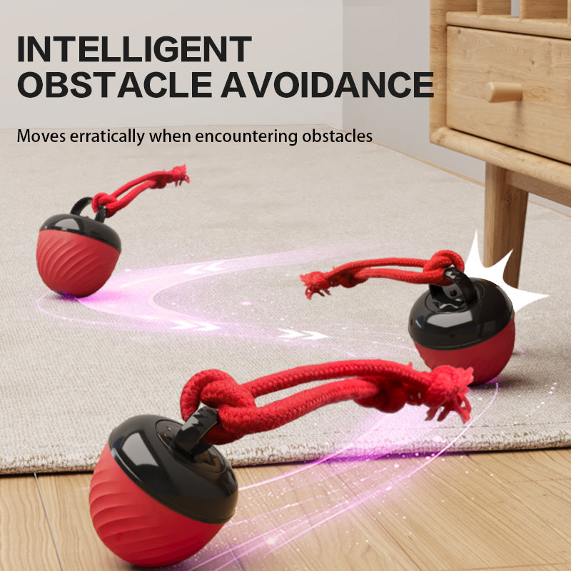 Smart Dog Cat Toy Ball Electronic Interactive Pet Toy Moving Ball Rope USB 3 Modes Automatic Moving Bouncing For Puppy Chew Products Pets Products Pets Fashion
