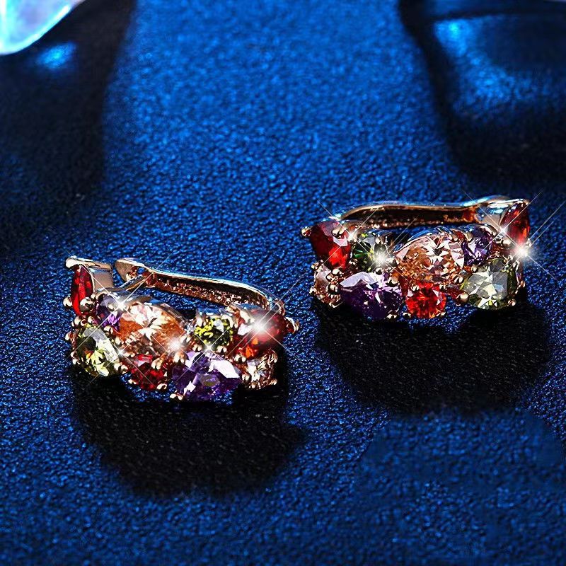 Diamond Crystal Zircon Ear Clip Affordable Luxury Earrings Women CJD