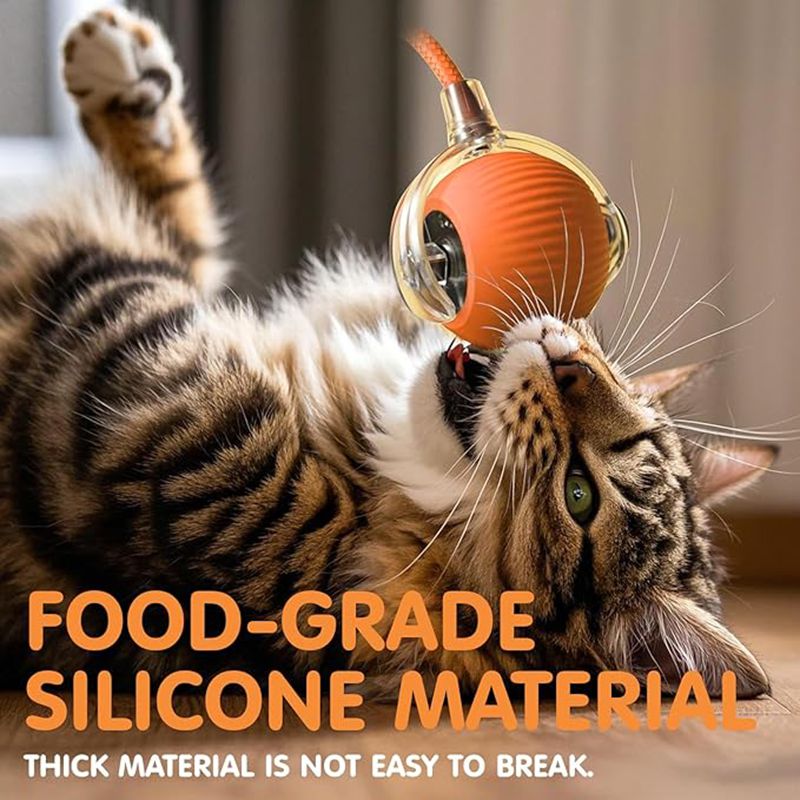 Cat Interactive Ball Toys Automatic Rolling Ball For Kitten Rechargeable Smart Pet Electric Toys With Teaser Sensor Cat Ball Toy LadyShow.Store